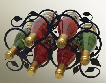 Wine Rack - Iron Leaf - 6 Bottles